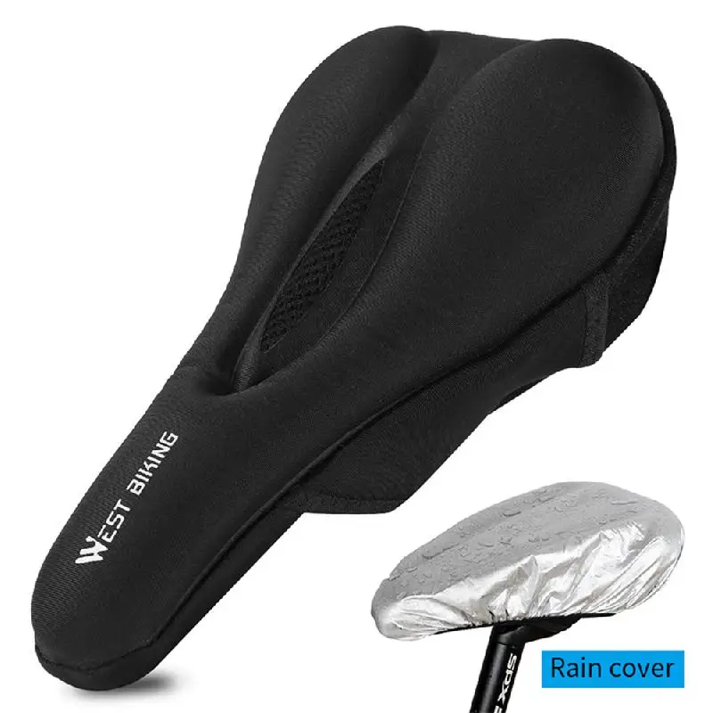 

Bicycle Saddle Hollow Breathable MTB Bike Silicone Seat Cushion Cover Mat Silica gel Saddles Cycling Accessories With Rain Cover