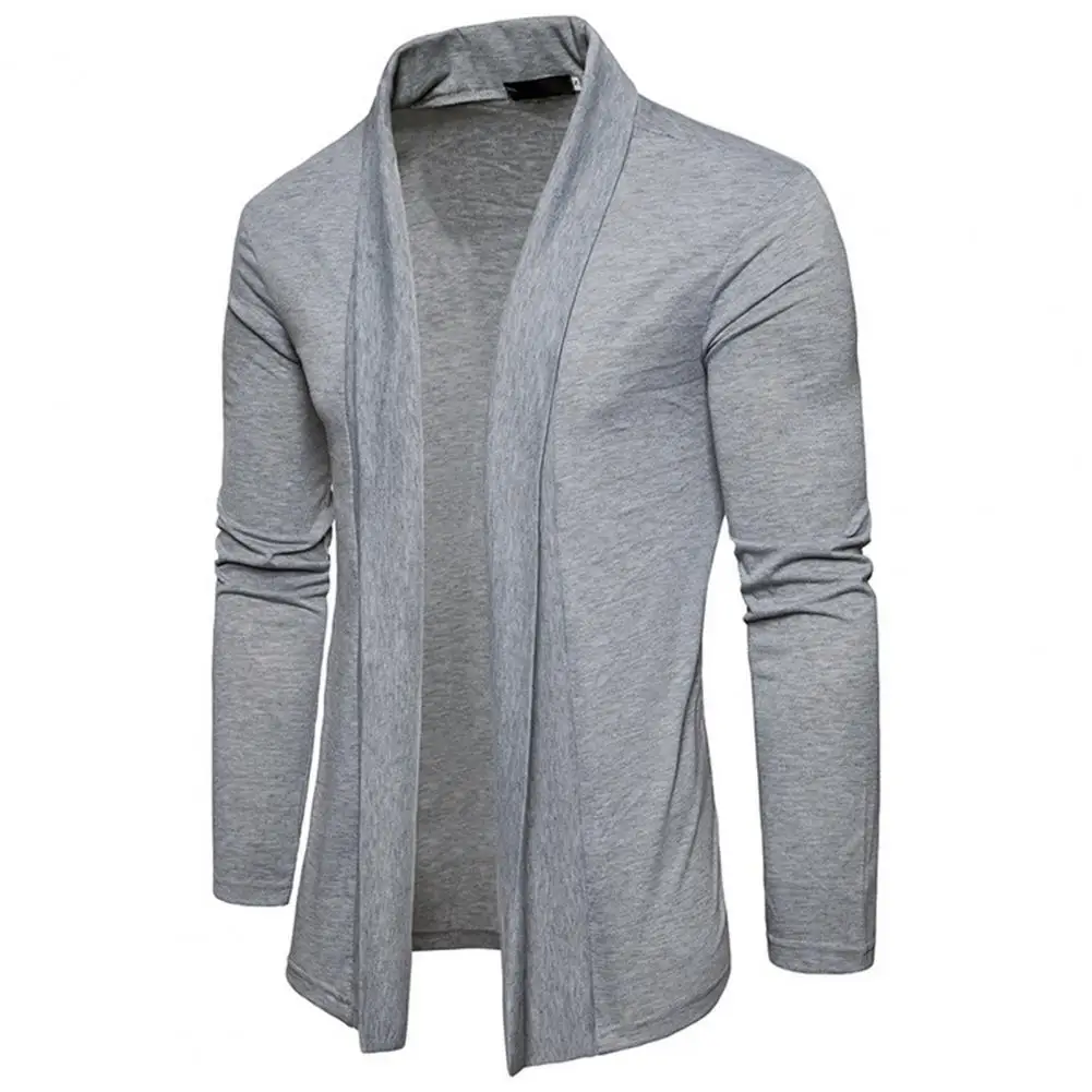 

Lapel Design Cardigan Soft Breathable Men's Knitted Cardigans with Lapel Collar for Casual Style in Spring Fall Seasons Long