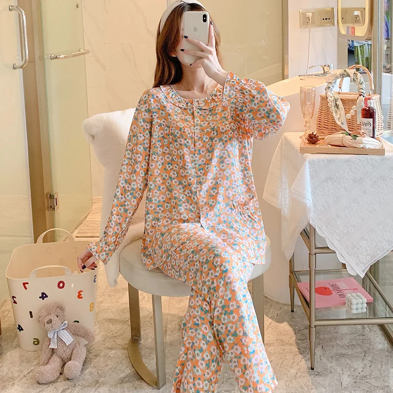 Ladies' Home Clothes Pajamas Sweet Air Conditioning Suit Nightdress Set  Loungewear Women