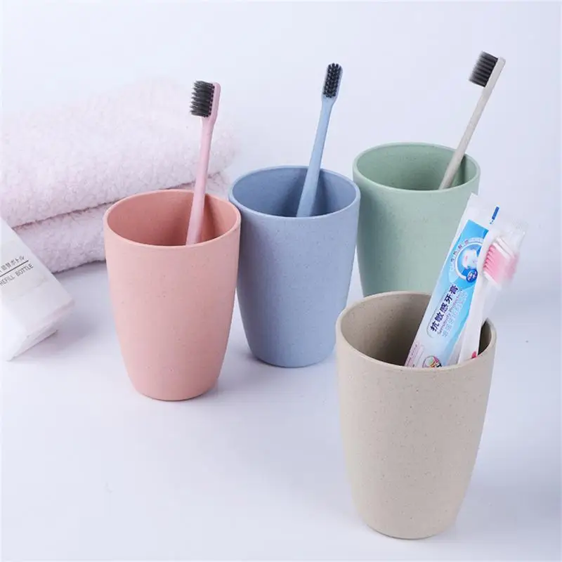 

1Pcs Toothbrush Cup Not Hot Bathroom Toothbrush Comfortable Feel Wheat Straw Drinking Cup Wash Gargle Cup Mouthwash Mouth Cup