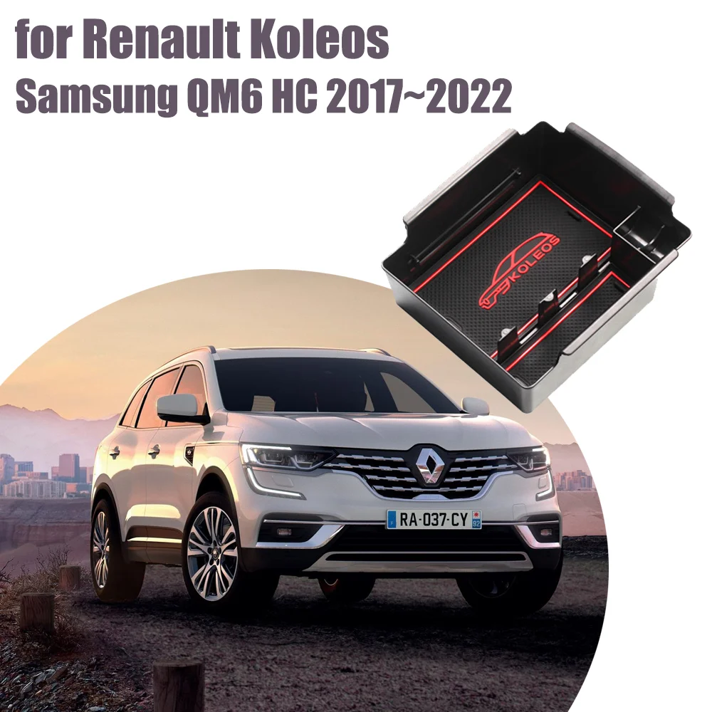 

Car Organizer Box for Renault Koleos Samsung QM6 HC 2017~2022 Armrest Storage Center Console Sundries Packing Tray Accessories