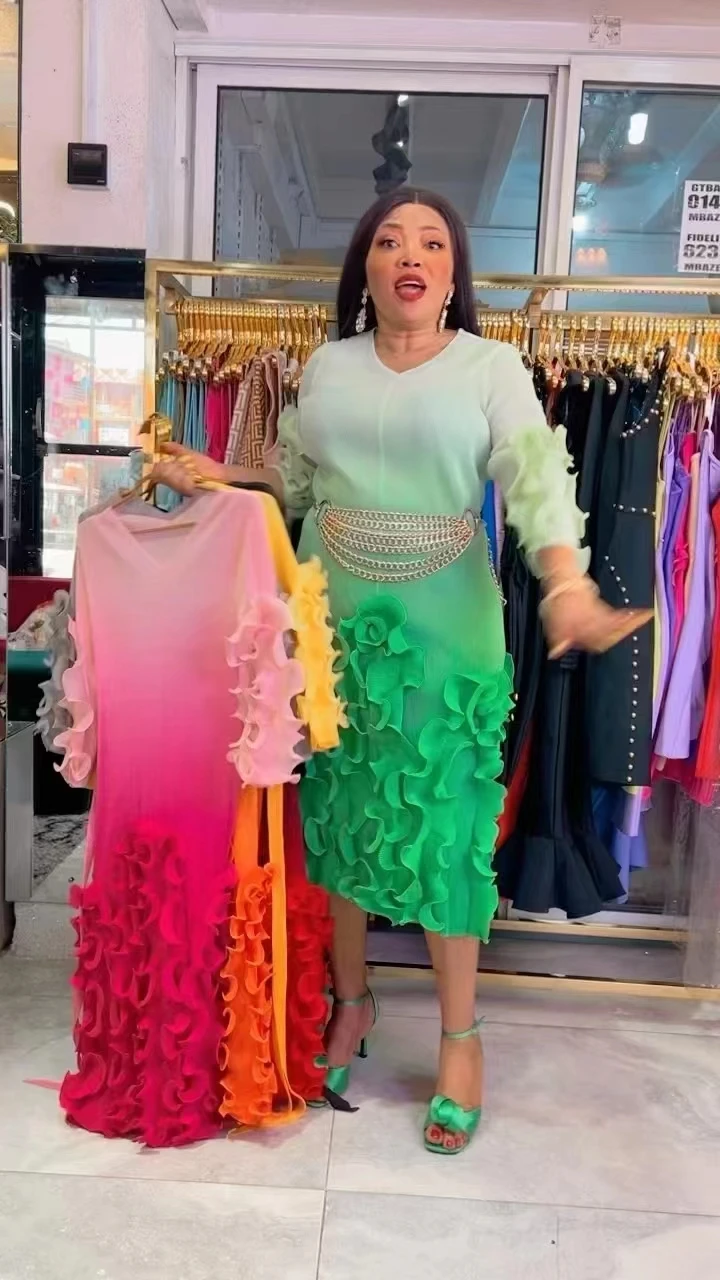 Женское плиссированное платье миаке с V-образным вырезом и ремнем