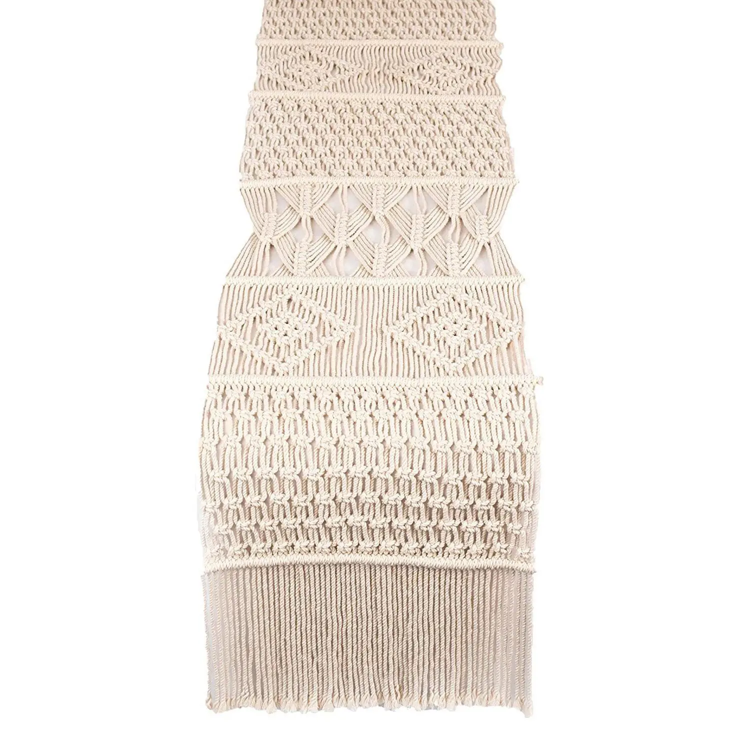 

Macrame Table Runner Boho Wedding Table Decor Handwoven Vintage Farmhouse Bohemian Dining Room Style Decorations