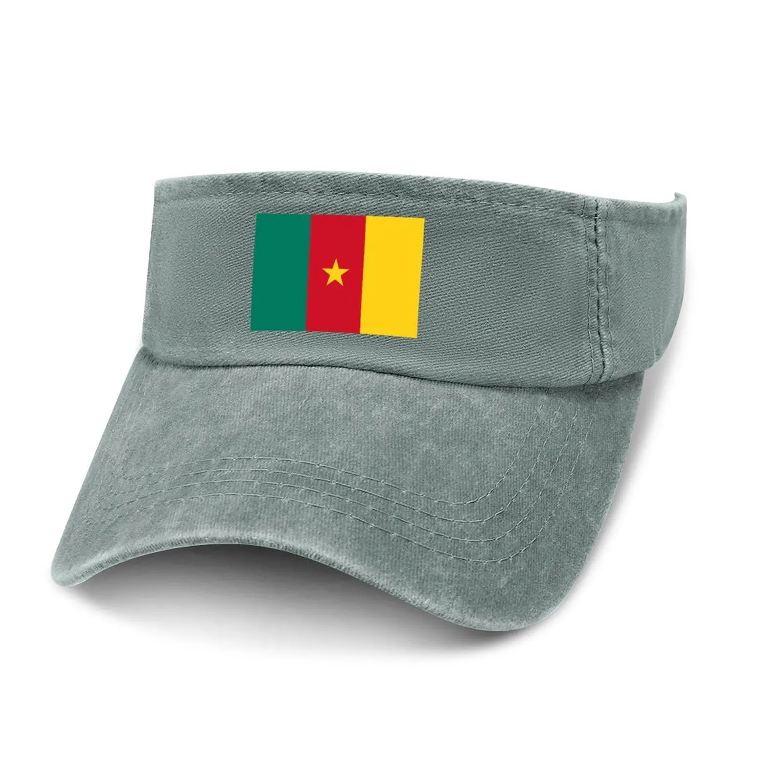

Cameroon Flag Sun Visor Leaky Top Cowboy Hats Mens Womens Customize DIY Cap Sports Baseball Tennis Golf Caps Empty Open Top Hat