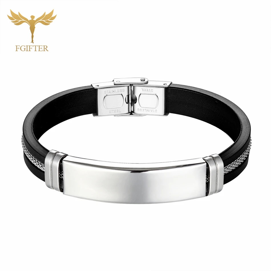 Силиконовые браслеты из нержавеющей стали высокого качества для мужчин и женщин