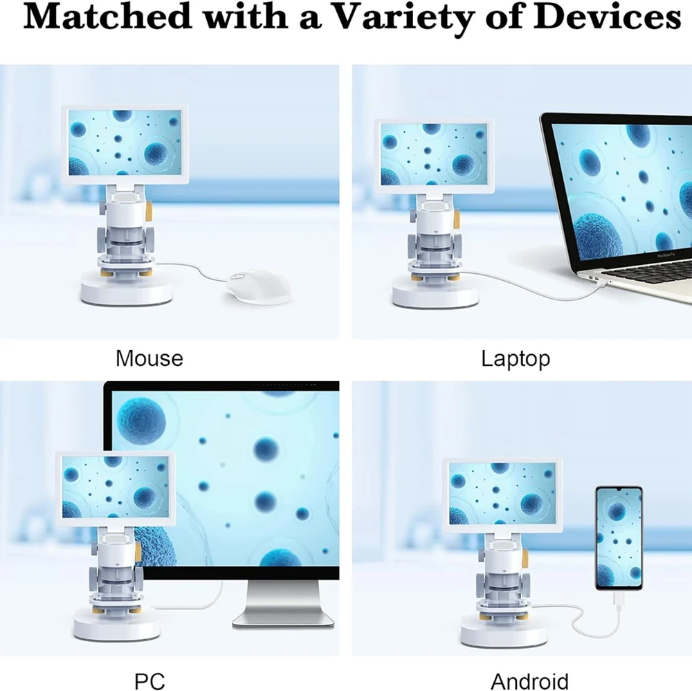 Цифровой Биологический микроскоп 1600X сенсорный экран оптический объектив