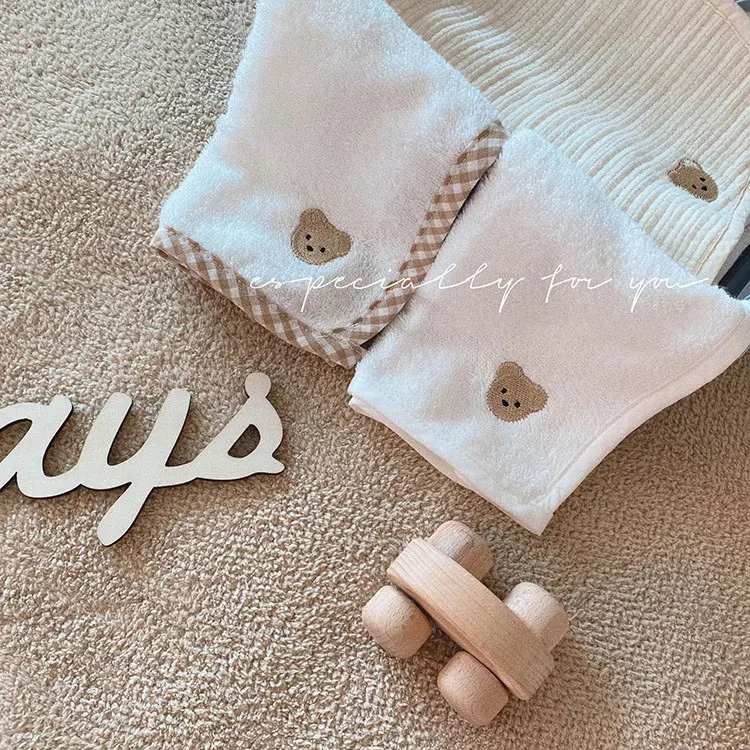 

2 шт., детское полотенце из чистого хлопка, с вышивкой