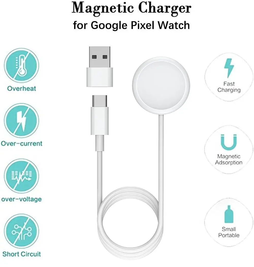 

For Google Pixel Watch Charging Cable Type C Charger Adapter Magnetic USB Charging For Google Pixel Watch Charger Cable