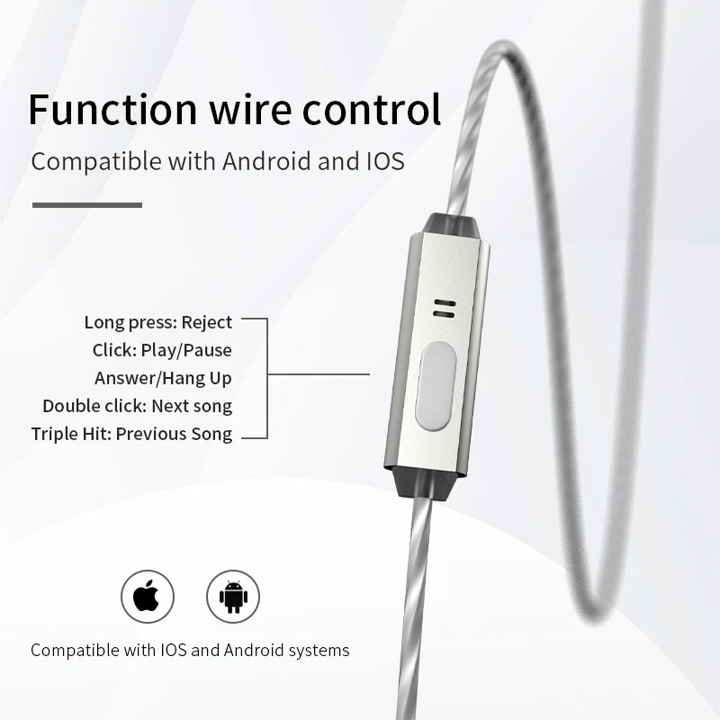 Наушники-мониторы BGVP Scale Pro 1DD+1BA, гибридные Hi-Fi, внутриканальные, проводные 3,5 мм, для игр, спорта и музыки, с отсоединяемым кабелем MMCX (art.: 3920db7203bb5) - 3920db7203bb5