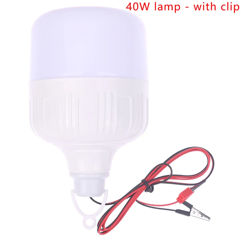 

12V 40W Low-Voltage Bulb Light With Wire Clip Led Light Night Market Battery Light 40W High-Brightness Bulb Light Bulb