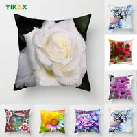 colorful sunflower rose pillowcases cushion covers flower car sofa bed throw pillow hug living room window seat home decoration
