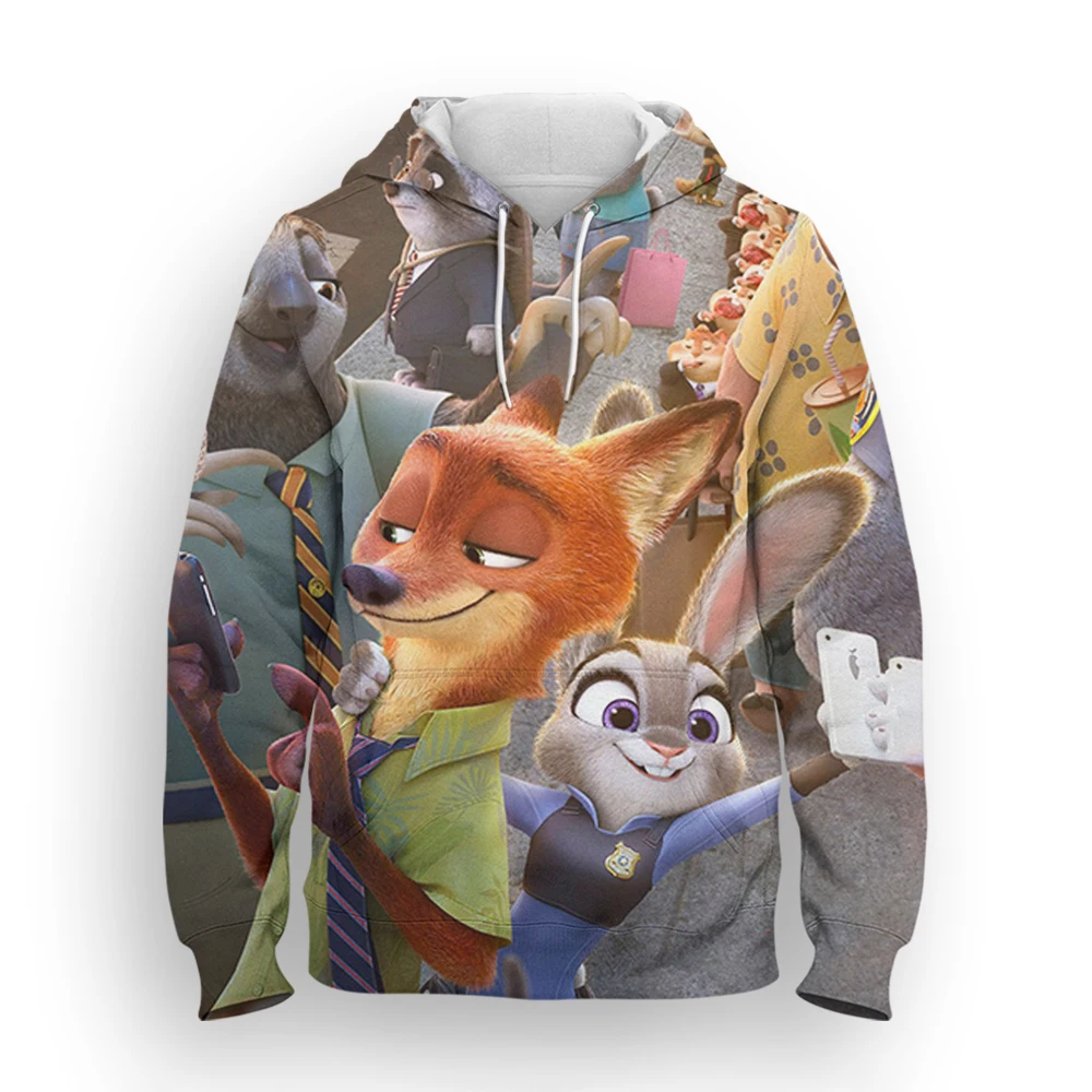 

Men's Hoodie Fashion Disney Cartoon Zoo Zoo 3D Printed Men's Hoodie Loose Harajuku Fashion Men's Pullover