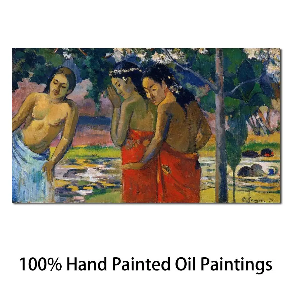 Картина на холсте три таитянские женщины пол гаугин картина маслом