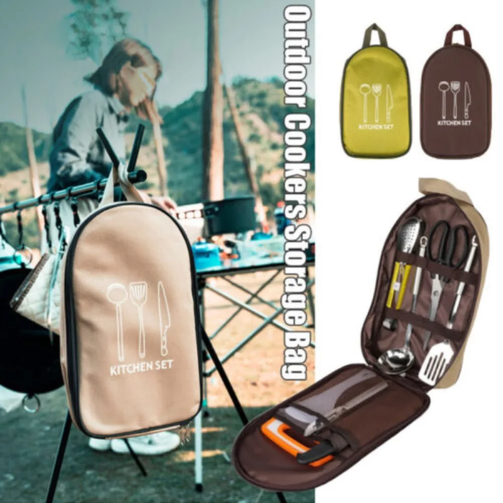 

Camping Cookware Container Bag Outdoor Barbecue Tableware Storage Bag Camping Barbecue Enthusiasts