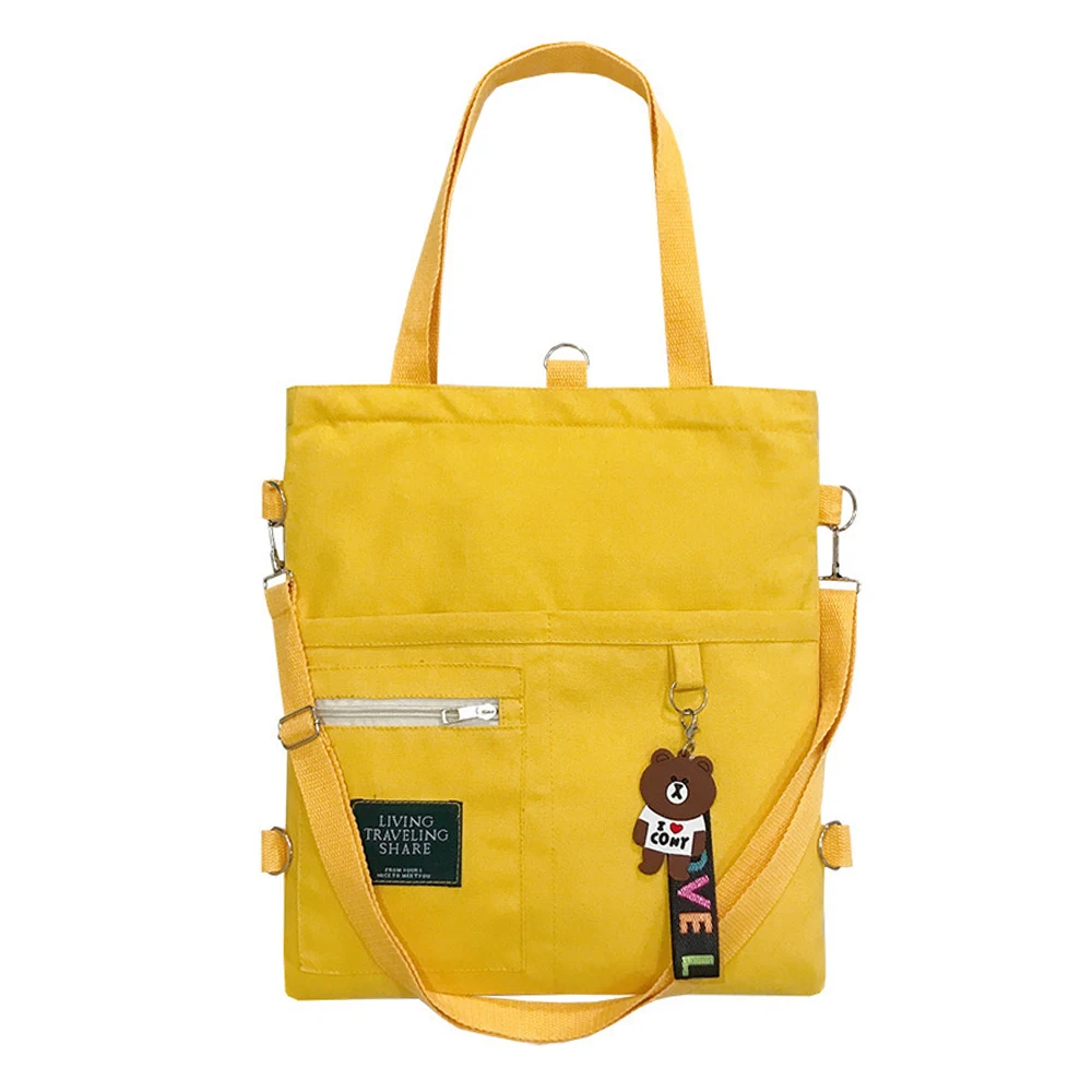 

Large Capacity Student Backpack Women's Handbag Female Fashion Simple Shoulder Crossbody Canvas Tote Bags For Teenage Girls