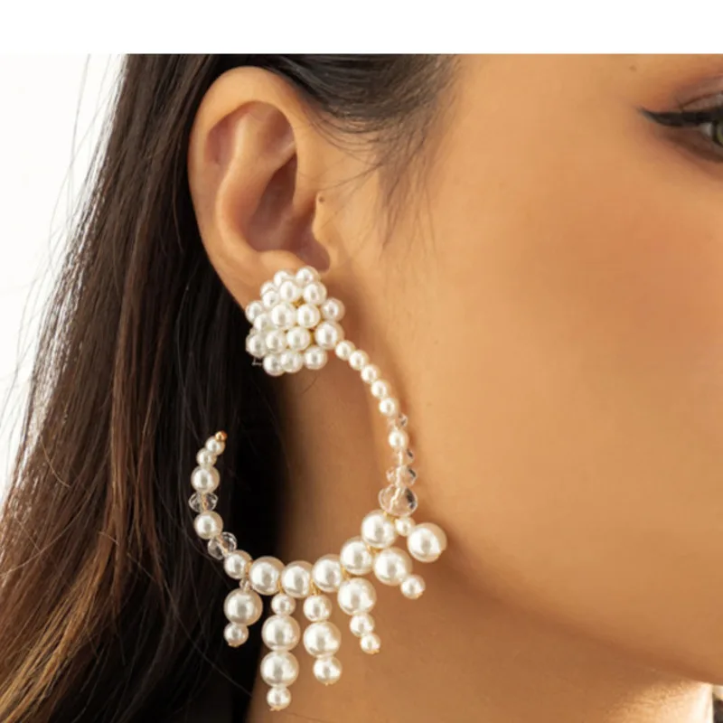 

Vintage Bohemian Long Drop Earrings For Women Handmade Temperament Elegant Imitation Pearl Party Earrings Fashion Jewelry