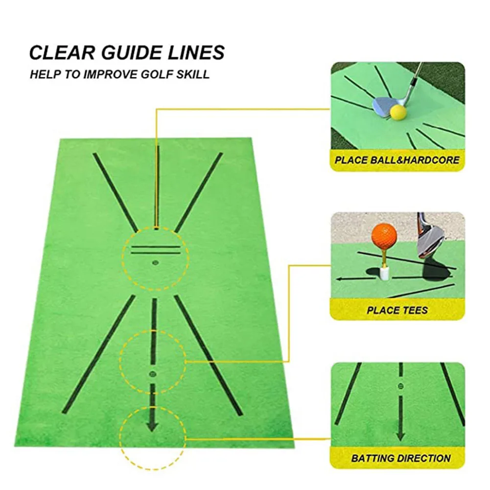 

GOLF Swing Training Mat Hitting Batting Direction Mark Trace Contact Track Detection Pad Kit for Indoor Home Practice Equipment