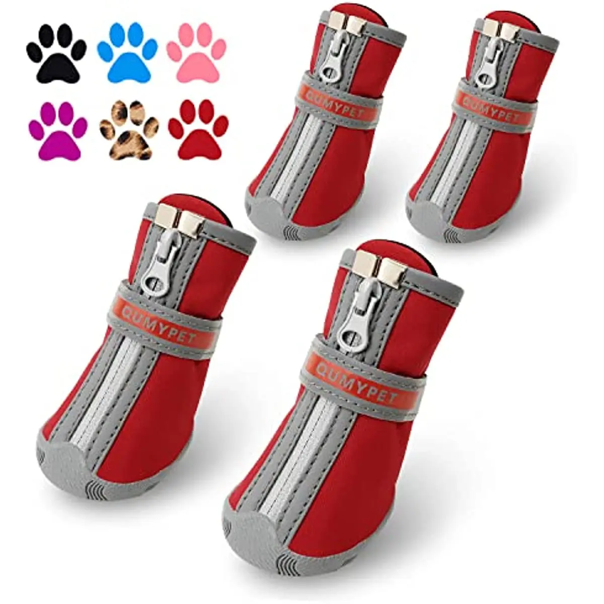 

ABQP Puppy Dog Boots Paw Protectors Hot Pavement Waterproof in Rainy Weather, Ourdoor Walking, Indoor Hardfloors Anti Slip
