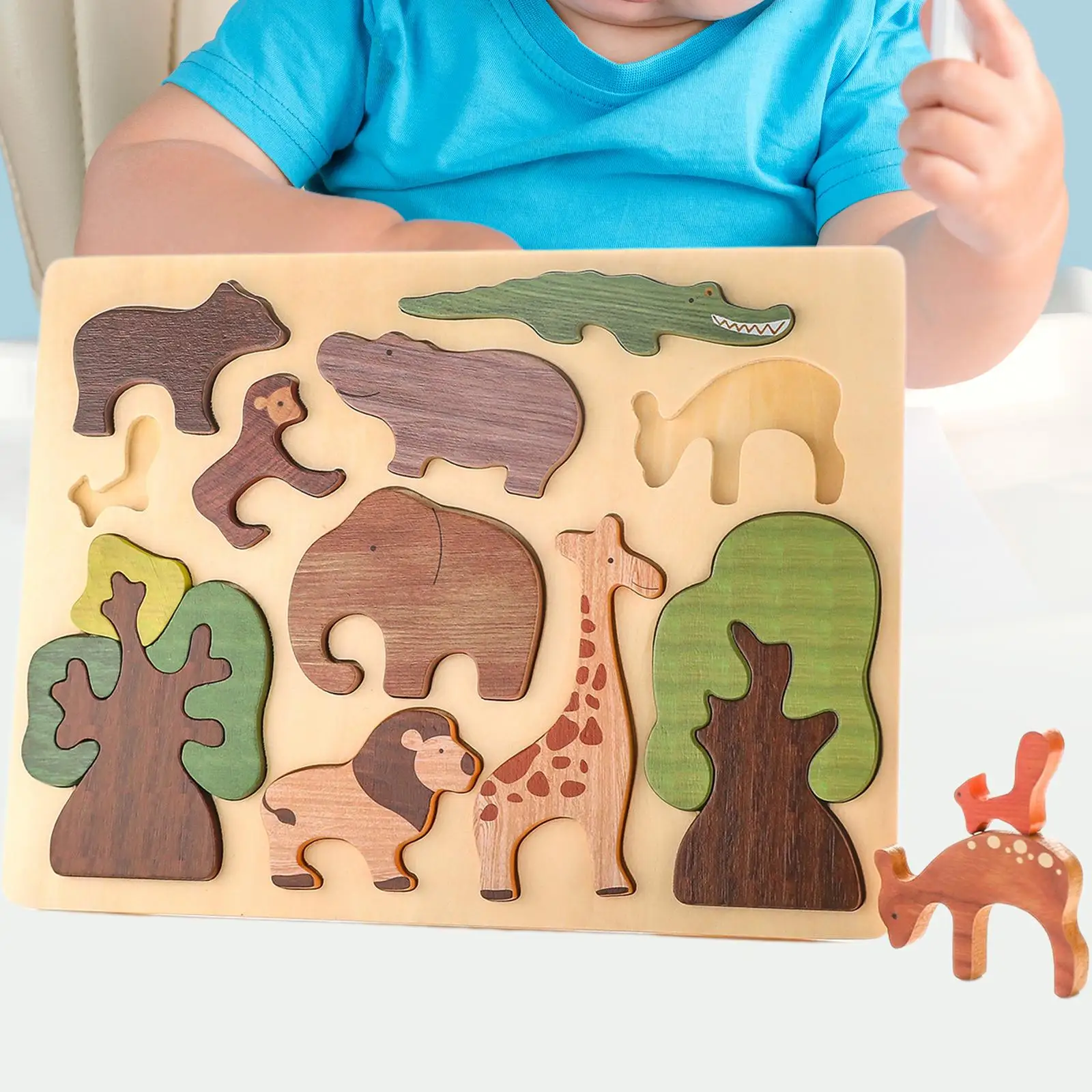 

Montessori Animal puzzle Brain Teasers Educational Toy for Ages 2-4
