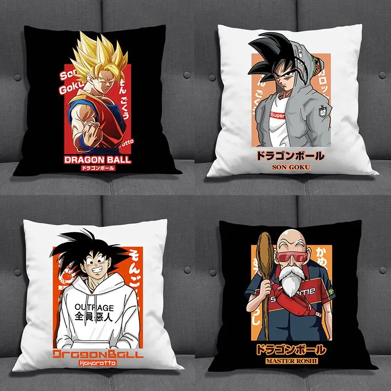 

Anime Son-Goku Pillows Case Super Saiya Man Pillowcases for Pillows Sofa Bed Boy Girl Kid Gift Game Room Decor Pillow Cover