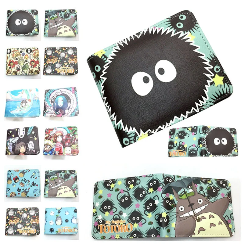 

Cute Anime Makkuro Kurosuke Spirited Away Wallet Young Men and Women Short Wallets 2023 Cartoon PU Purse Cosplay Wallets Gift