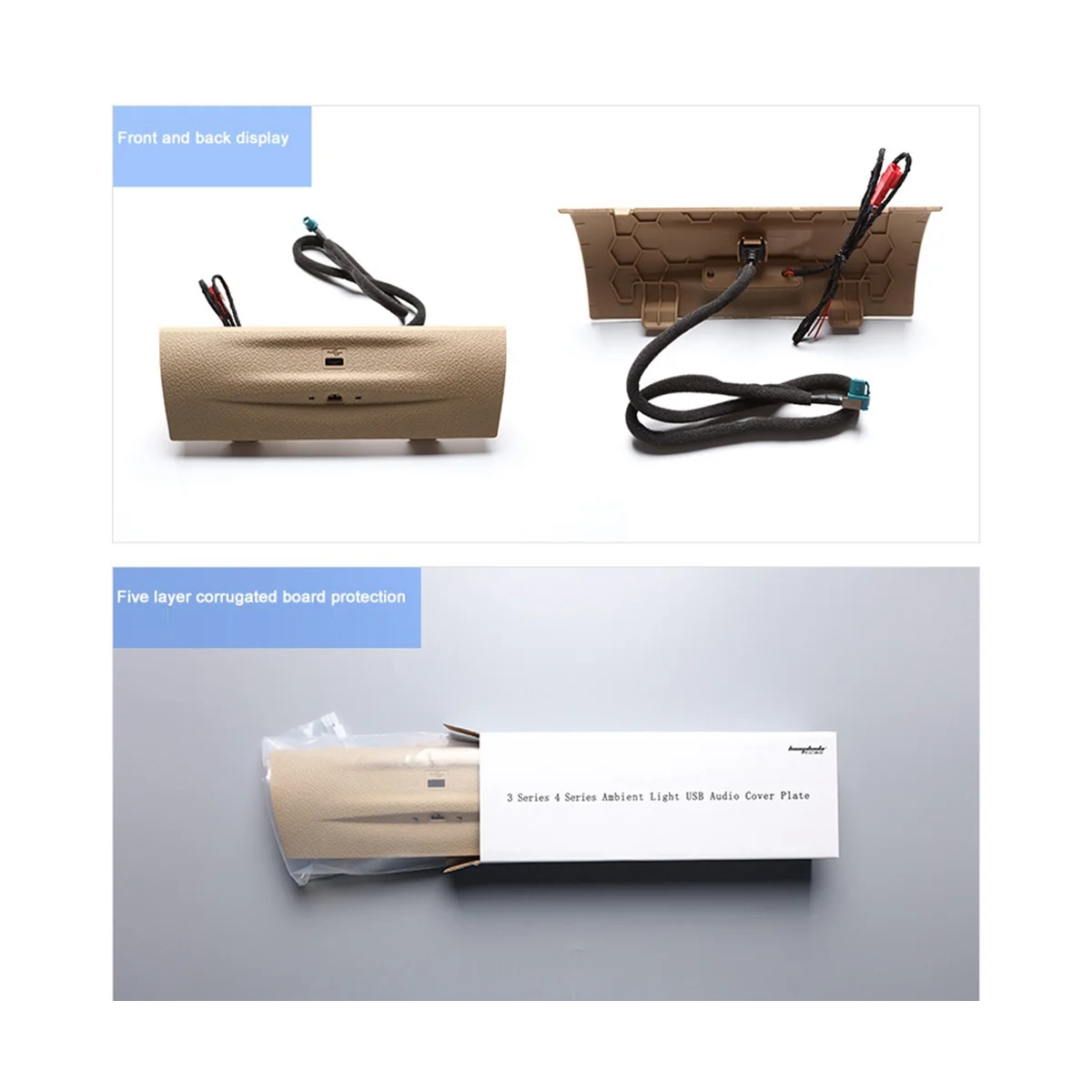 

Бежевая автомобильная лампа для создания атмосферы сигареты, 2 цвета, приборная панель, USB крышка для BMW 3 /GT/4-Series F30 F32 F34 F36