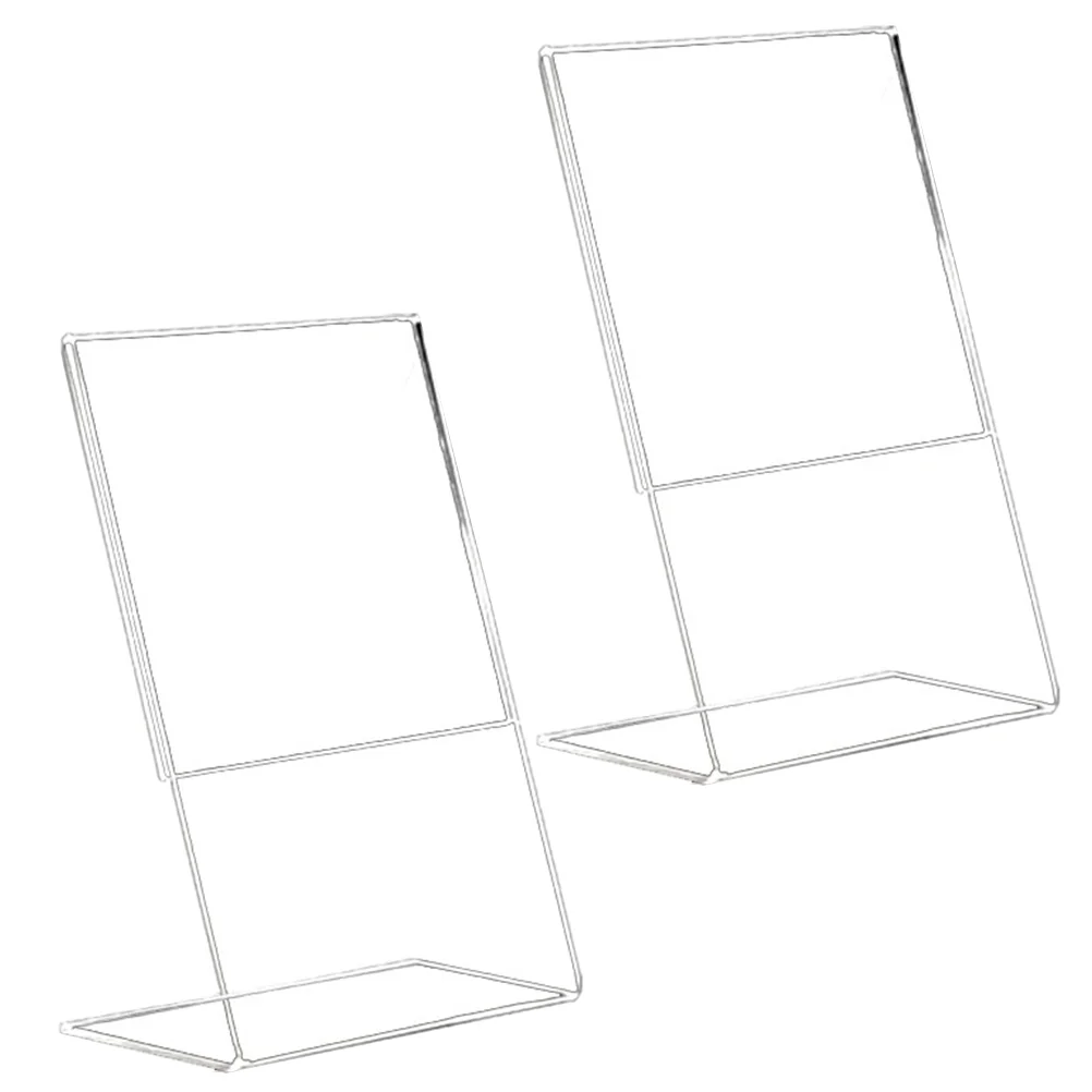 

2 Pcs Bracket Display Stand Frames Wedding Place Card Holders Acrylic Flyer