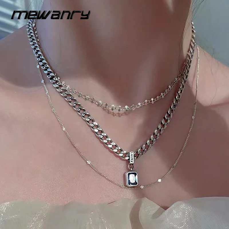 

Ожерелье из толстой цепи в виде свитера с синими фианитами, женское Очаровательное украшение для девушек, Новые Модные Винтажные Аксессуары для праздника в стиле панк