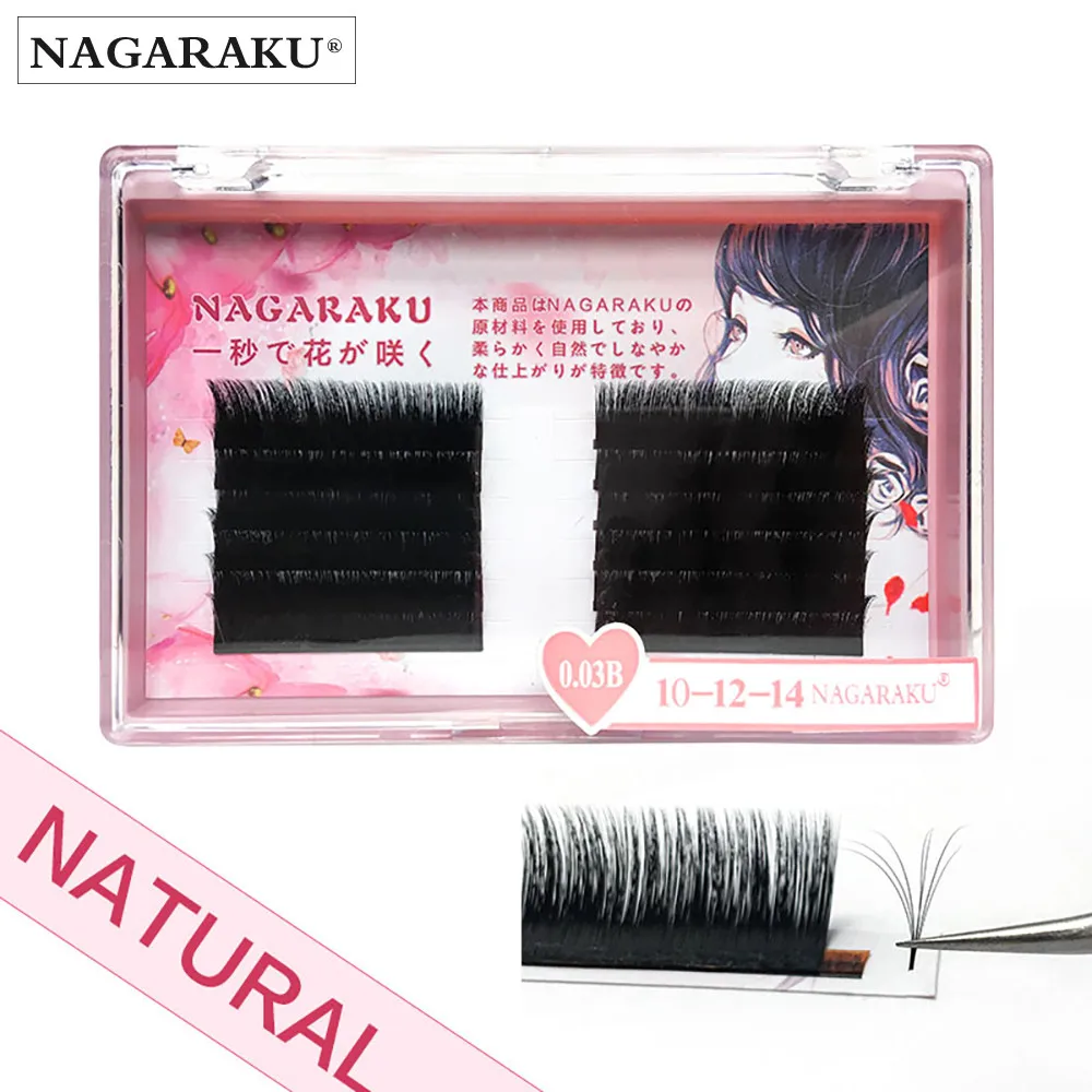 

NAGARAKU Easy Fan Volume Eyelashes Extensions Makeup Bloom Auto Fans Eyelash Mega Volume Lashes High Quality Natural Beauty