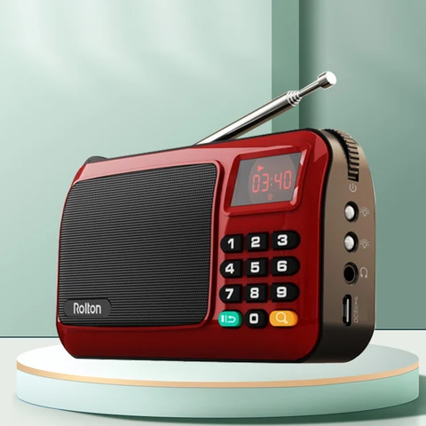 Портативное FM-радио Rolton W405, динамик, музыкальный плеер, TF-карта, USB, для ПК, iPod, телефона светодиодный ным дисплеем