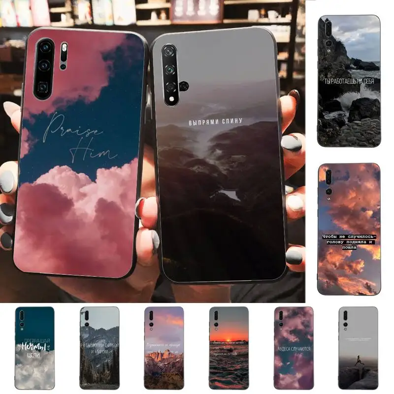 

Russian Quote Slogan Letter Phone Case for Huawei P30 40 20 10 8 9 lite pro plus Psmart2019