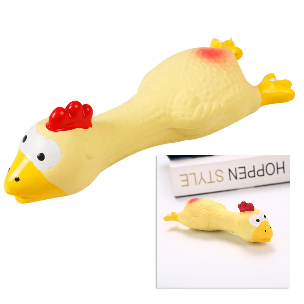 

Dog Toy Chicken Toys Squeaky Pet Rubber Sound Chew Latex Screaming Squeakers Squeaker Puppy Large Teething Dogs That Chickens