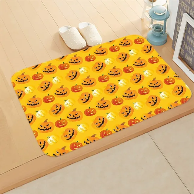 

Halloween Graffiti Print Flannel Floor Mat Entrance Floor Mat Living Room Kitchen Soft Carpet Bathroom Door Mat