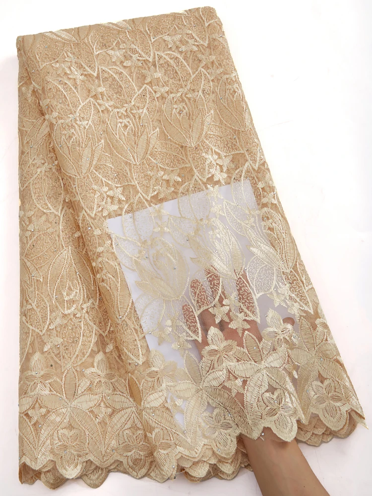 

Новейшая африканская кружевная ткань, кружевная французская кружевная ткань с блестящими камнями, нигерийская кружевная ткань для свадебн...