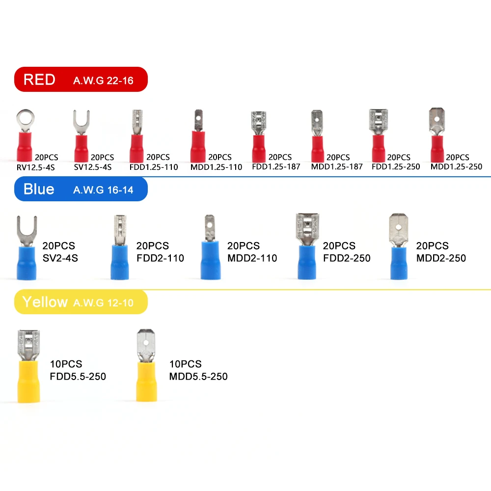 280 шт. клеммы для холодного обжима в штучной упаковке клеммная колодка с