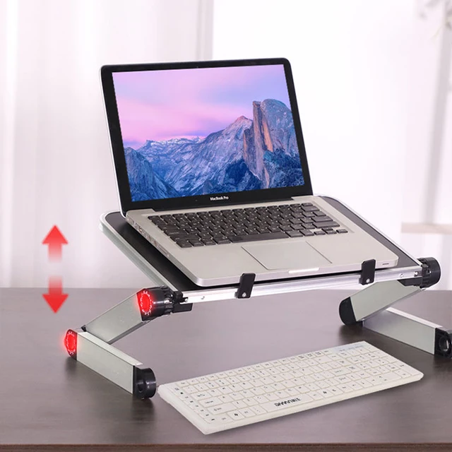 Folding Laptop Stand Desk Aluminum Alloy Liftable Desktop Computer Stand Tray Notebook For Home Household PC Foldable Desk Table 1