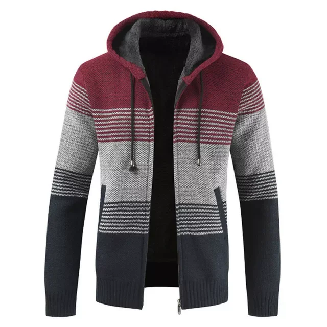 

NEW IN Autumn Winter Jacket Men Warm Cashmere Casual Wool Zipper Slim Fit Fleece Jacket Men Coat Dress Knitwear Male