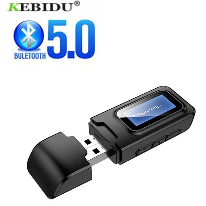 USB Bluetooth адаптер 5 0 приемник передатчик ЖК-дисплей аудио 3 мм AUX разъем стерео для