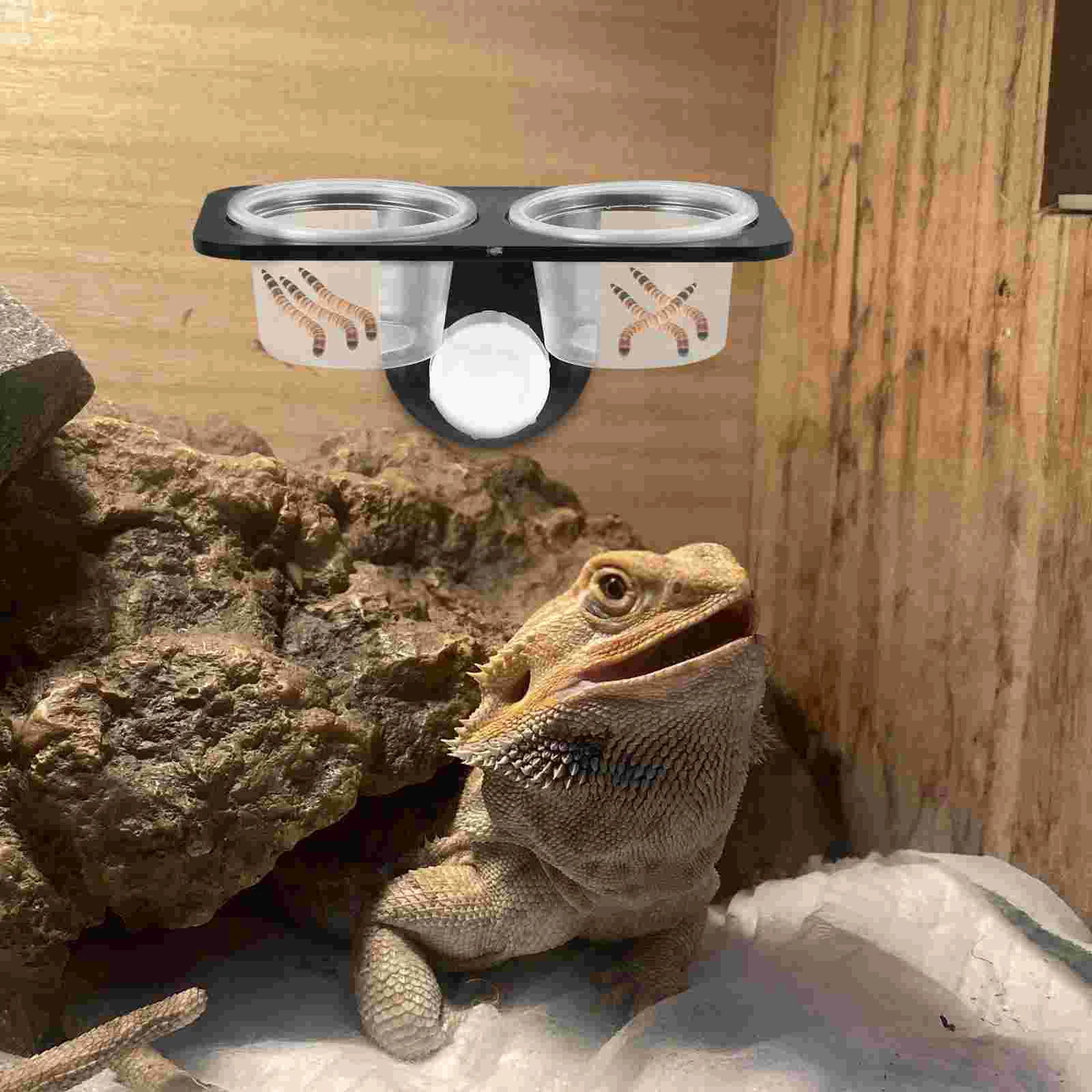 Кормушка для рептилий миска воды и еды контейнер кормления принадлежности