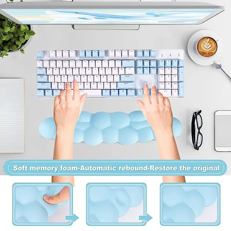 

Водонепроницаемый коврик для мыши и клавиатуры из искусственной кожи с пенным наполнителем и хлопковыми ладонями с эффектом памяти и нескользящей основой для дома и офиса