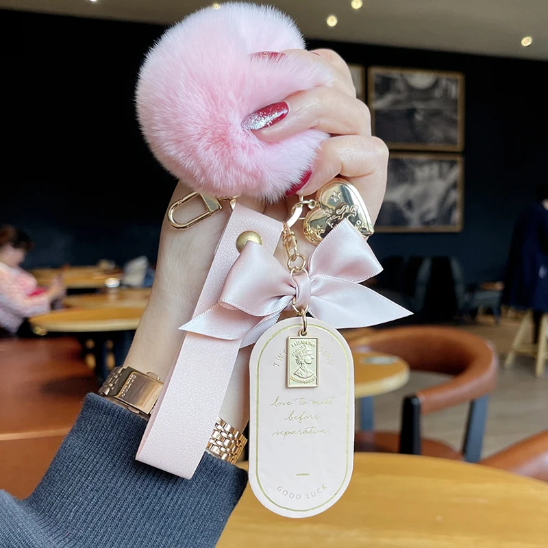 Симпатичный роскошный кожаный брелок с бантом модный бронзирующий