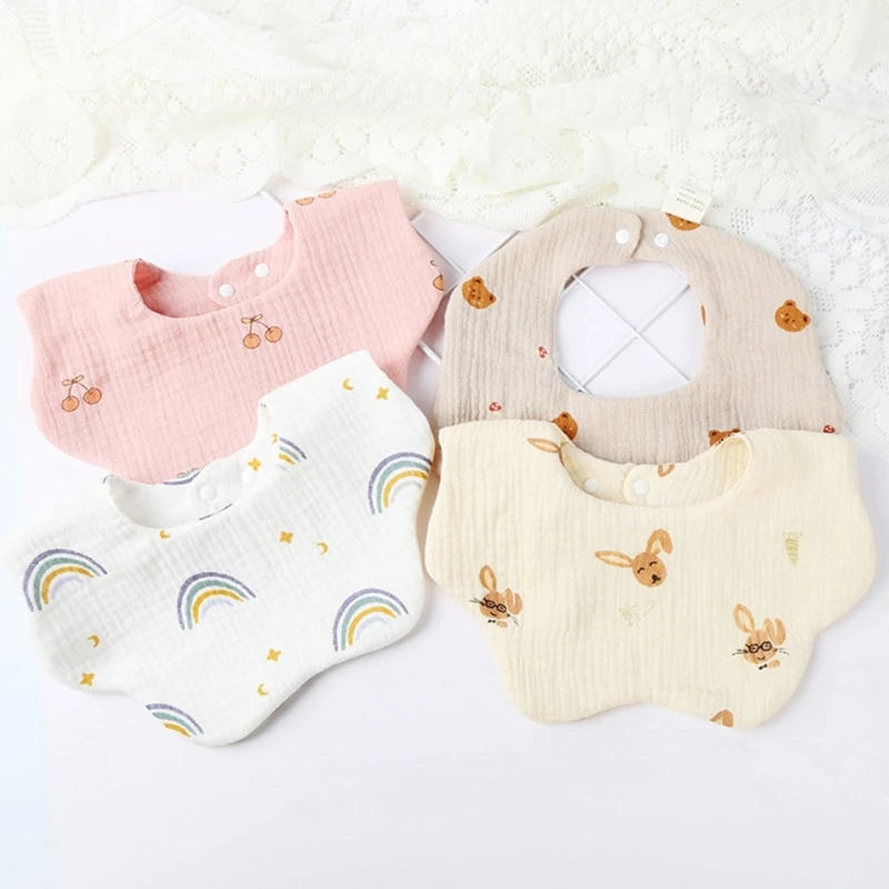 

Infant Drooling Bib Baby Breathable Cotton Bib Teething Bibs Flower Saliva Towel