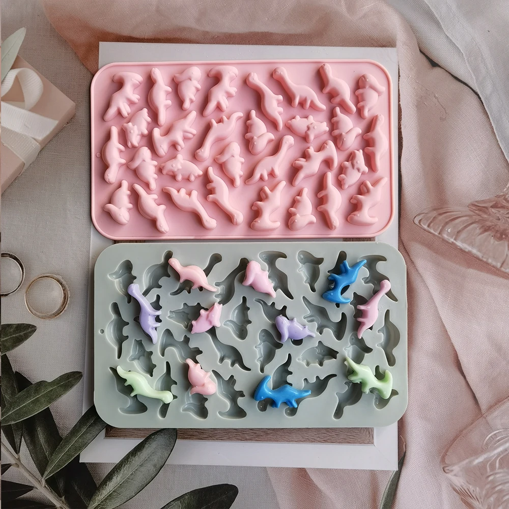 

Mini Dinosaur Flip Sugar Candy Mold Silicone Chocolate Mold Cake Biscuit Mold DIY Baking Tools Jurassic Period Theme Decoration