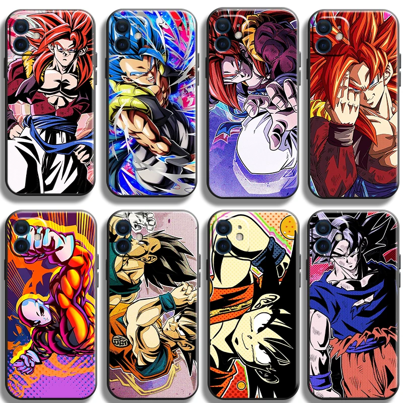 

Japan Anime Dragon Ball Funda Phone Case For iPhone 11 13 12 Pro Max 12 13 Mini X XR XS MAX SE 2020 7 8 6s Plus Celular Black