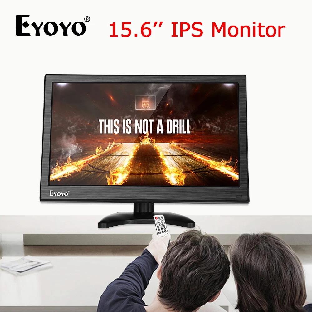 Eyoyo-pantalla IPS de 15,6 pulgadas para seguridad del hogar, pantalla pequeña de TV con puerto HDMI AV/VGA/BNC/USB para CCTV, Monitor portátil de PC, 1920x1080