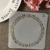 13cm leaves round diy layering stencils wall painting scrapbook coloring embossing album decorative card template