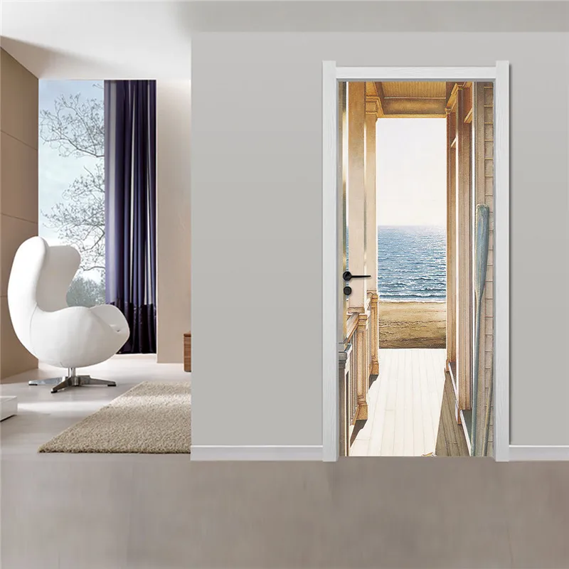 Подводные дверные обои водонепроницаемая наклейка дверная аквариум спальня