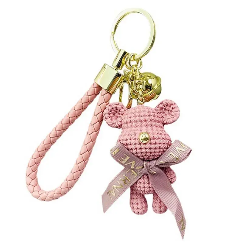 Cute Bear Keychain Couples Gift Key Chain Animal Doll Key Ring For Bags Creative Fashion Cool Car Accessories Pendant For Women