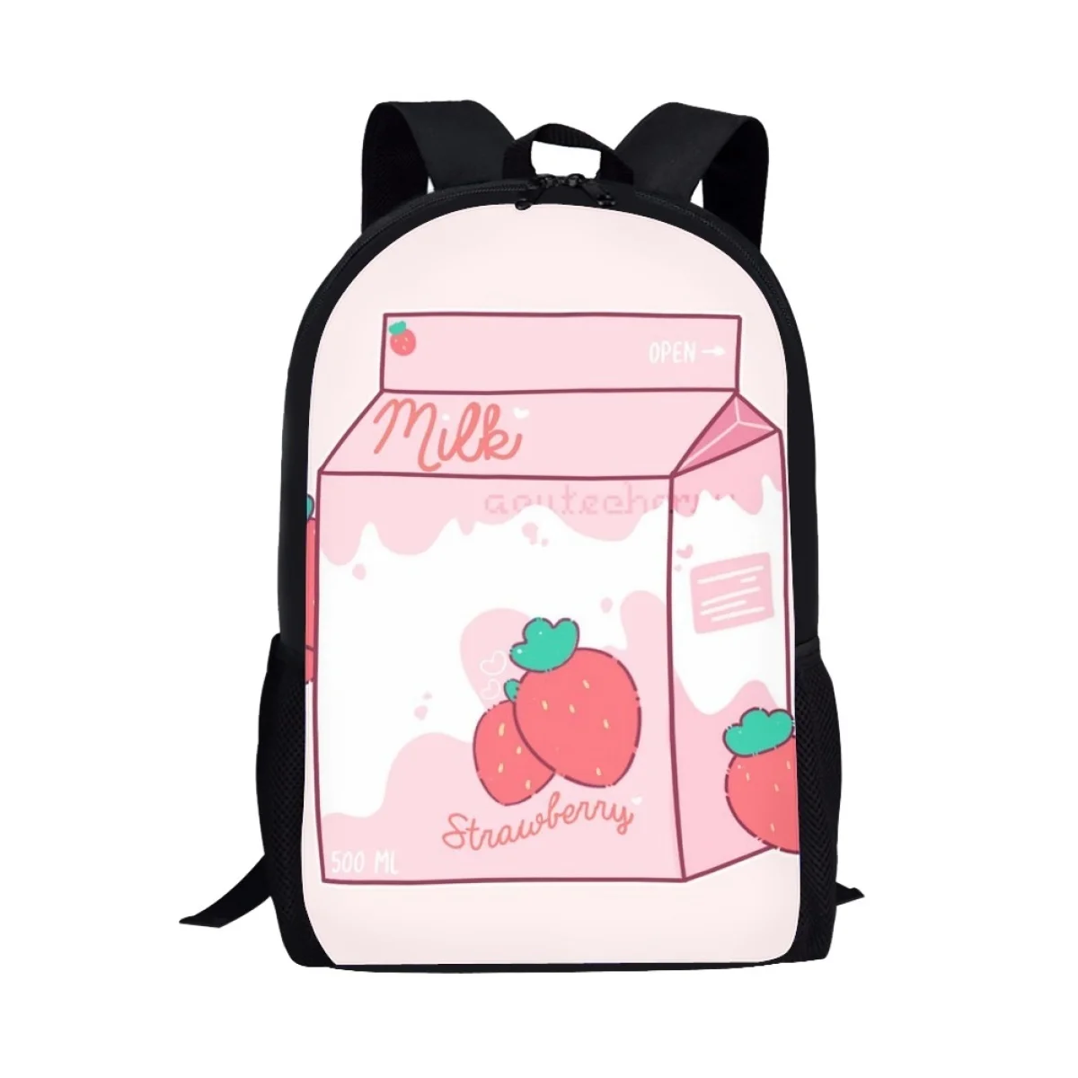 

Japan Strawberry Juice Pattern Backpack Kids Boys Girls School Bag Teenager Casual Storage Backpacks Travel Storage Rucksacks