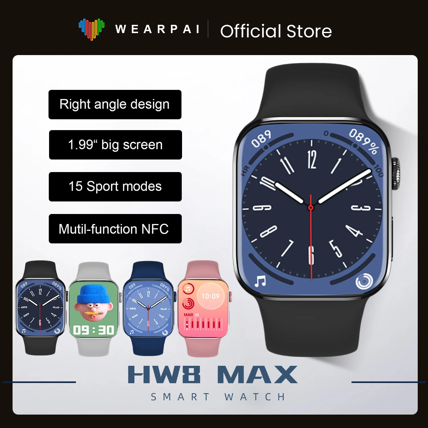 Мужские Смарт-часы HW8 MAX с NFC голосовым помощником Bluetooth-вызовом pk HW7 DT7 MT8 IWO 14 W27 S7 pro